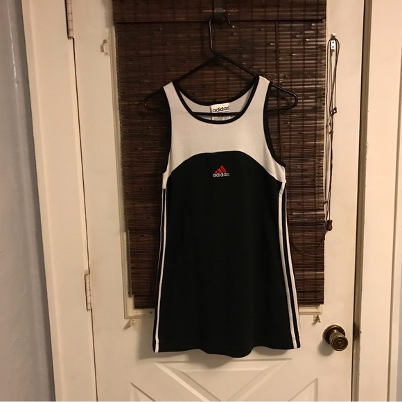 adidas Originals Sports Club 3 Stripe Tank Dress in White size S - Picture 1 of 7
